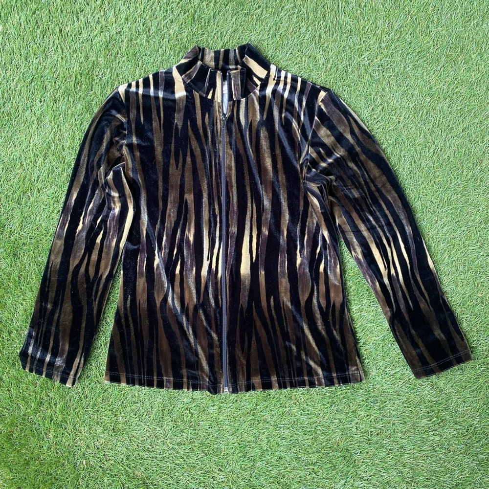 Velour Track Jacket with zipper